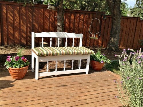 Twin Captain's Bed Repurposed Into An Outdoor Bench