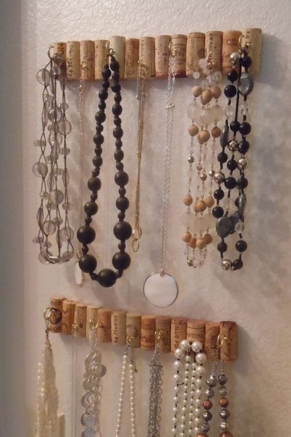 Wine Cork Hooks For Jewelry Storage