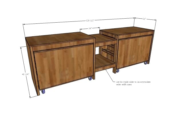 DIY Table Saw Stand on Wheels