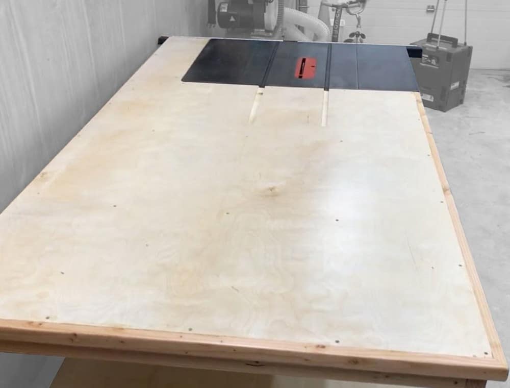 diy table saw outfeed table