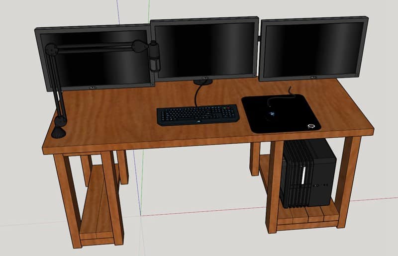 Custom Wood Gaming Desk Flash S 58, Wooden Gaming Desk Ideas