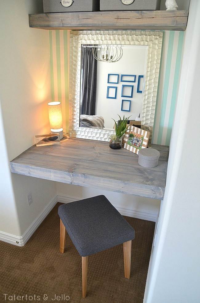 DIY Bedroom Floating Desk