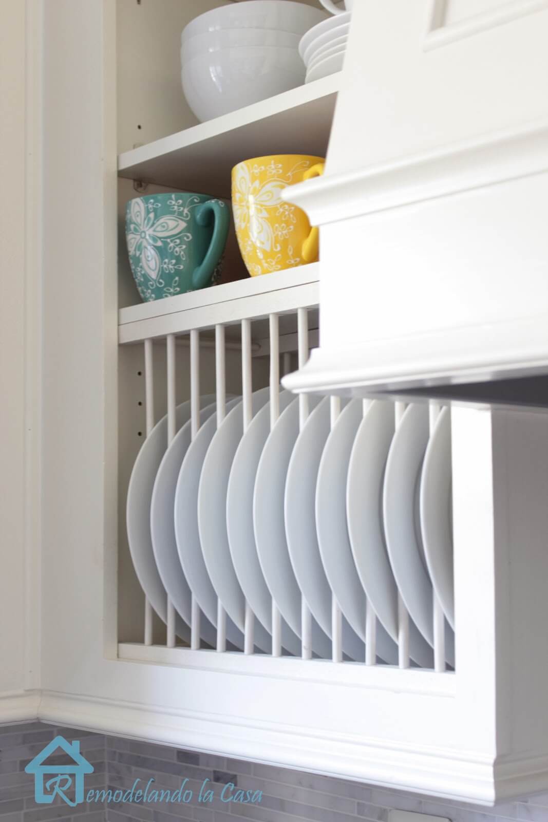 11. DIY Cabinet Plate Rack