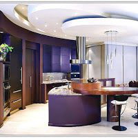 11. Luxury Blue Island with Recessed lighting