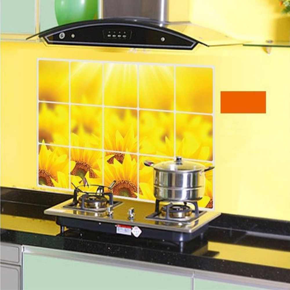 2. BACKSPLASH LAYOUT WITH SUNFLOWER DECOR