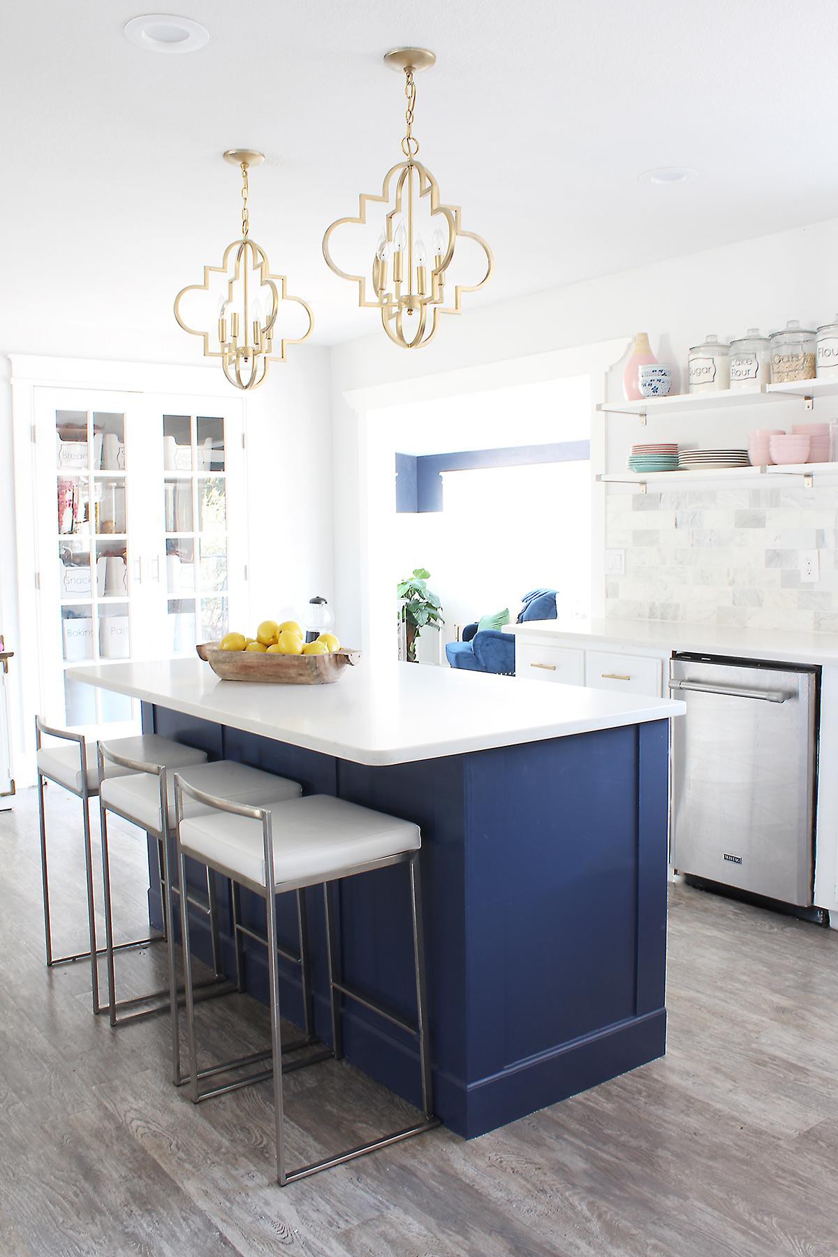 24. Blue DIY Kitchen Island