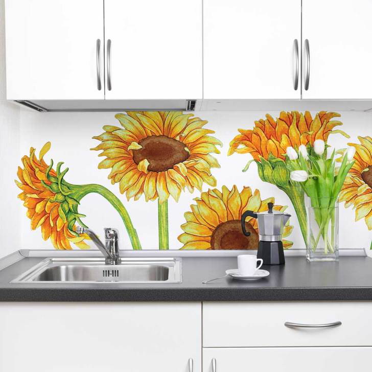 29. SUNFLOWER WATERCOLOR WALL STICKERS