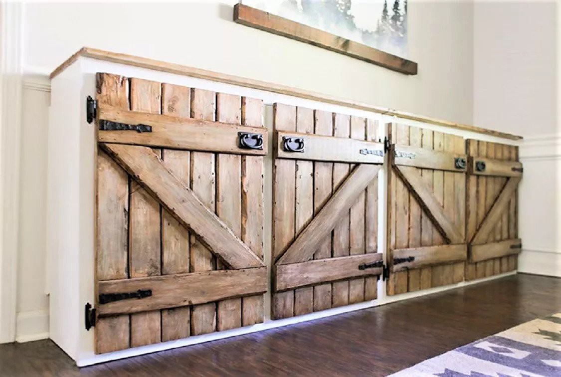 3. Artificial Barnwood Style Kitchen Cabinet Door