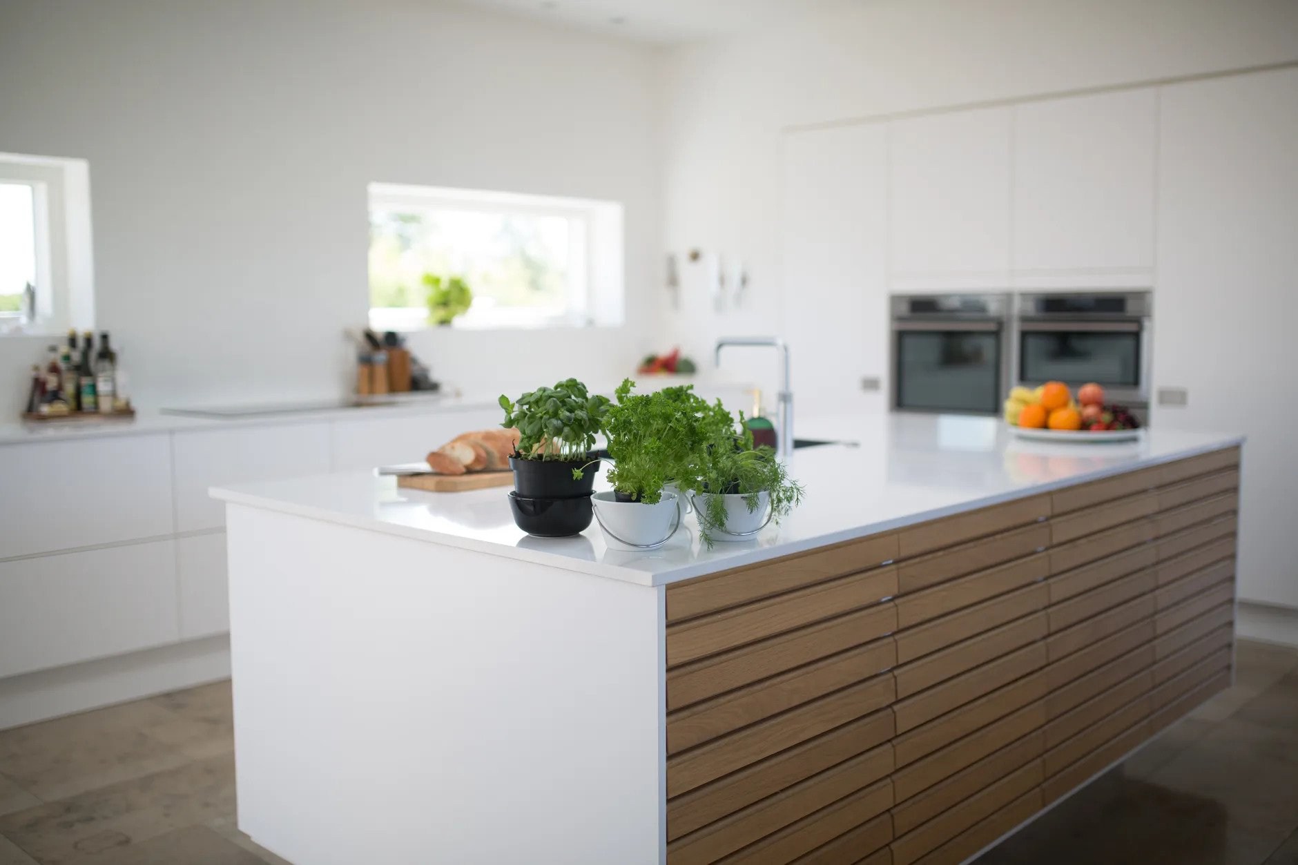 32. Kitchen Countertop With Homemade Herbs