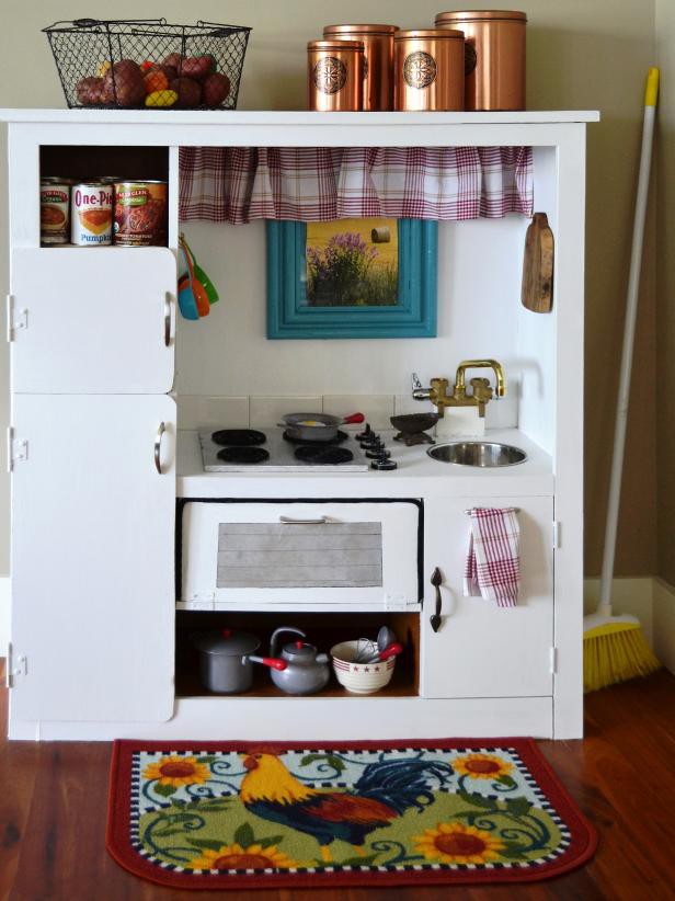 8. Decorated DIY Play Kitchen