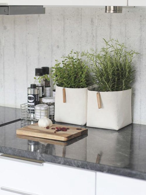 Kitchen Counter Decorating Ideas, Fake Plants For Kitchen Countertop