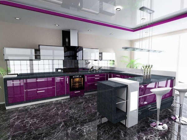 10. Flashy Purple Kitchen Decor