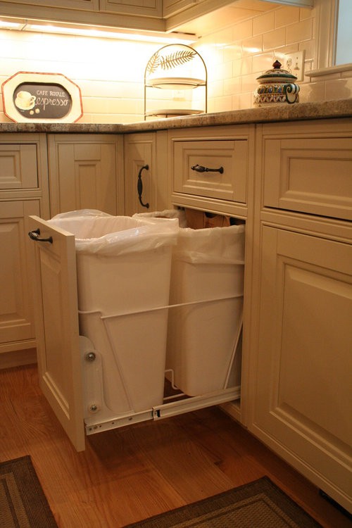 10. Kitchen Garbage Can Storage In Modern Cabinets