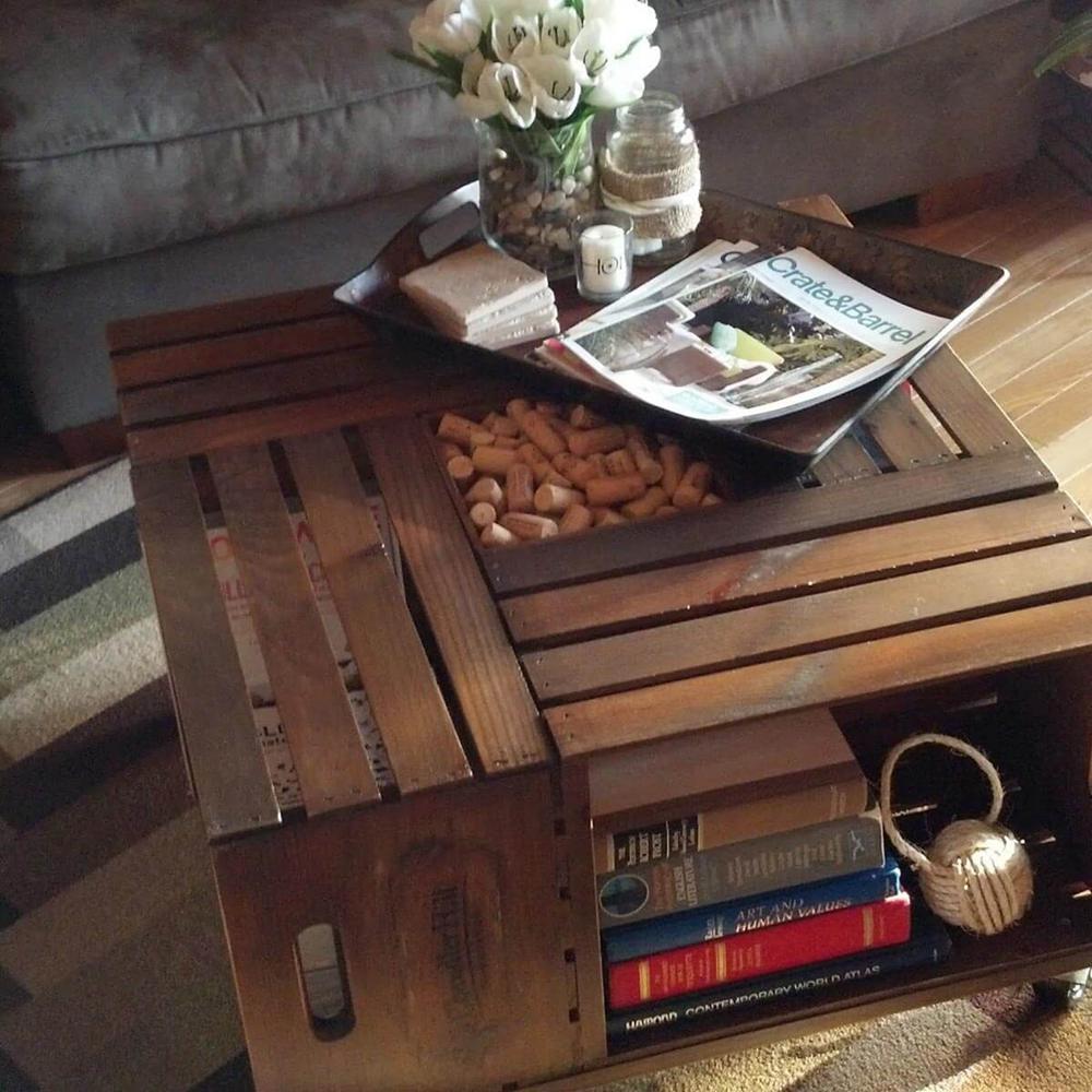 11. DIY Wine Crate Table