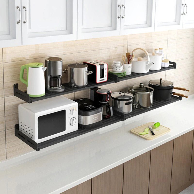 12. Floating Shelves For Appliance Storage