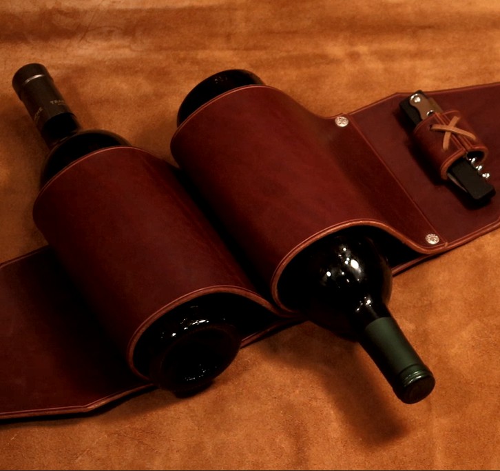 13. Cowboy Style Leather Wine Rack DIY