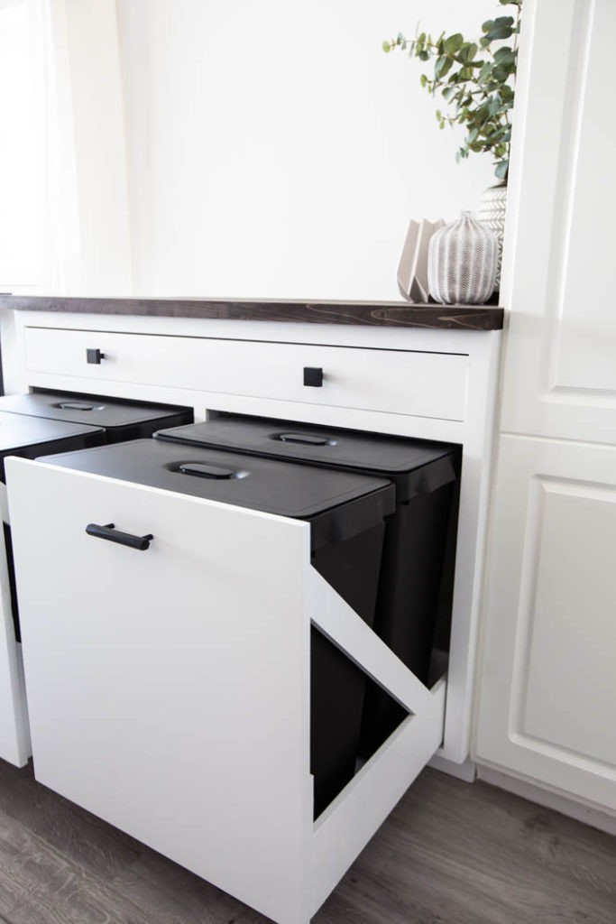 13. DIY Kitchen Trash Can Storage