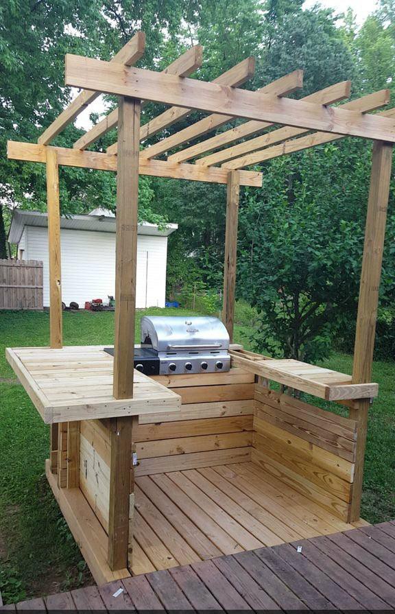 13. Outdoor Kitchen With Pergola Top