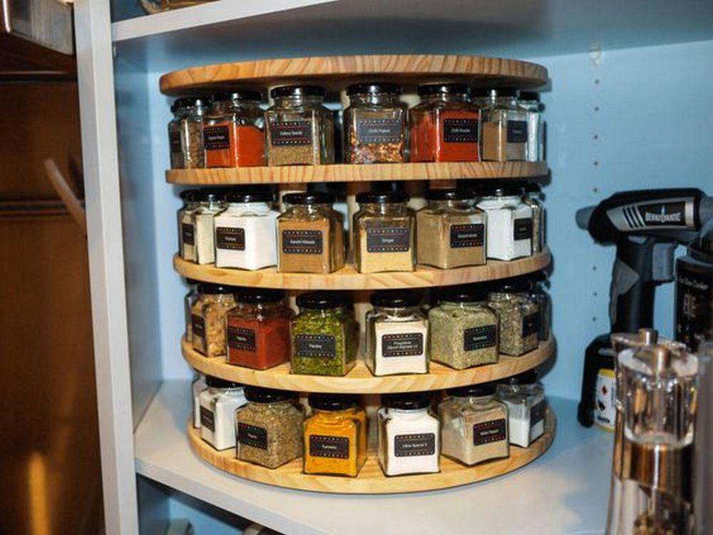 13. Spinning Spice Rack DIY