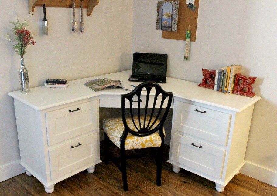 14. DIY Single-Person Corner Desk