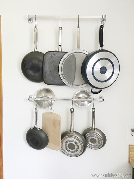 15. Towel Bar Pot Rack DIY