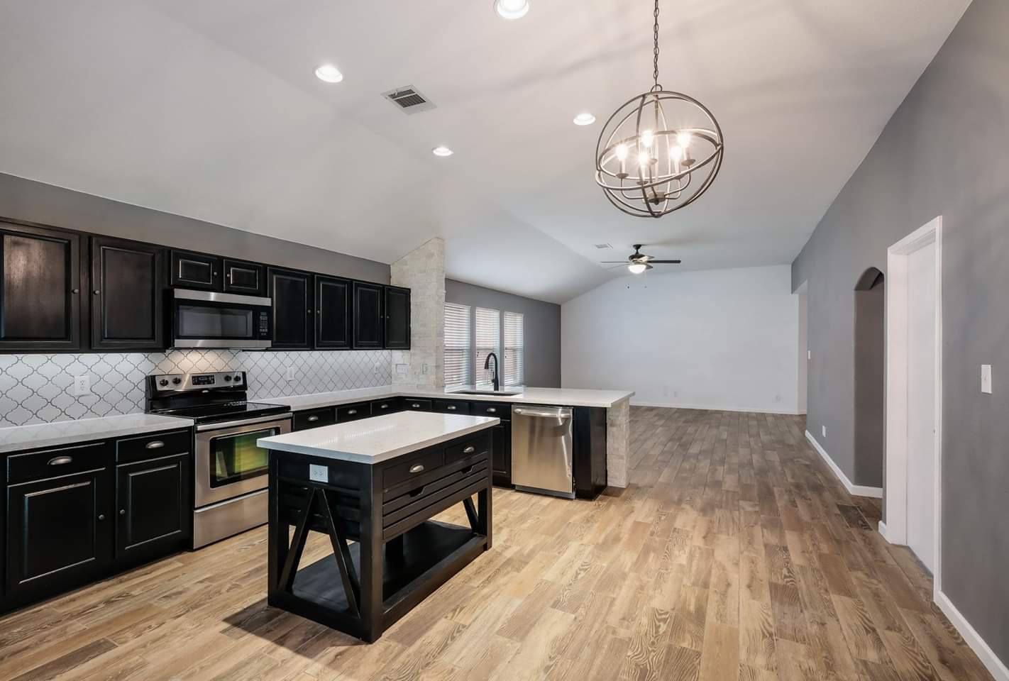 16. Black Kitchen Island