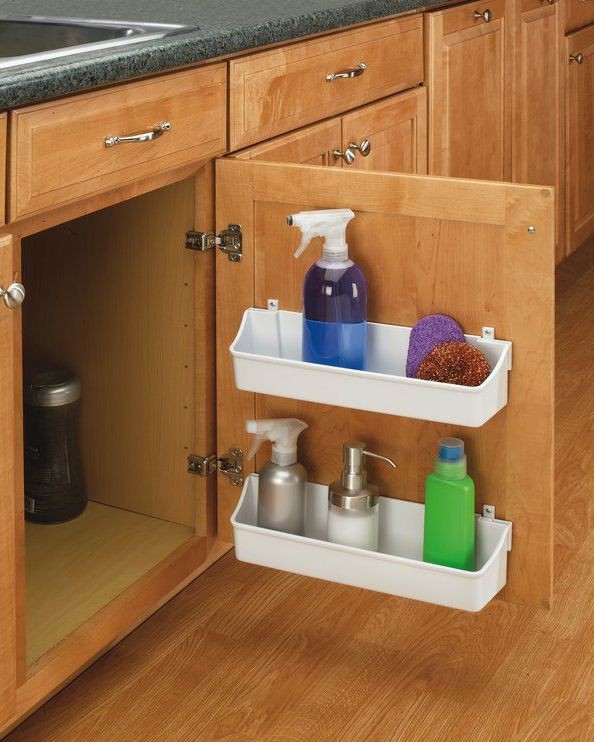 16. Floating Shelves Under Kitchen Sink Storage