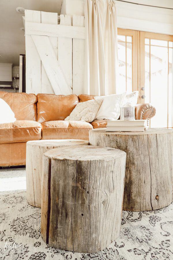 17. DIY Tree Stump Coffee Table