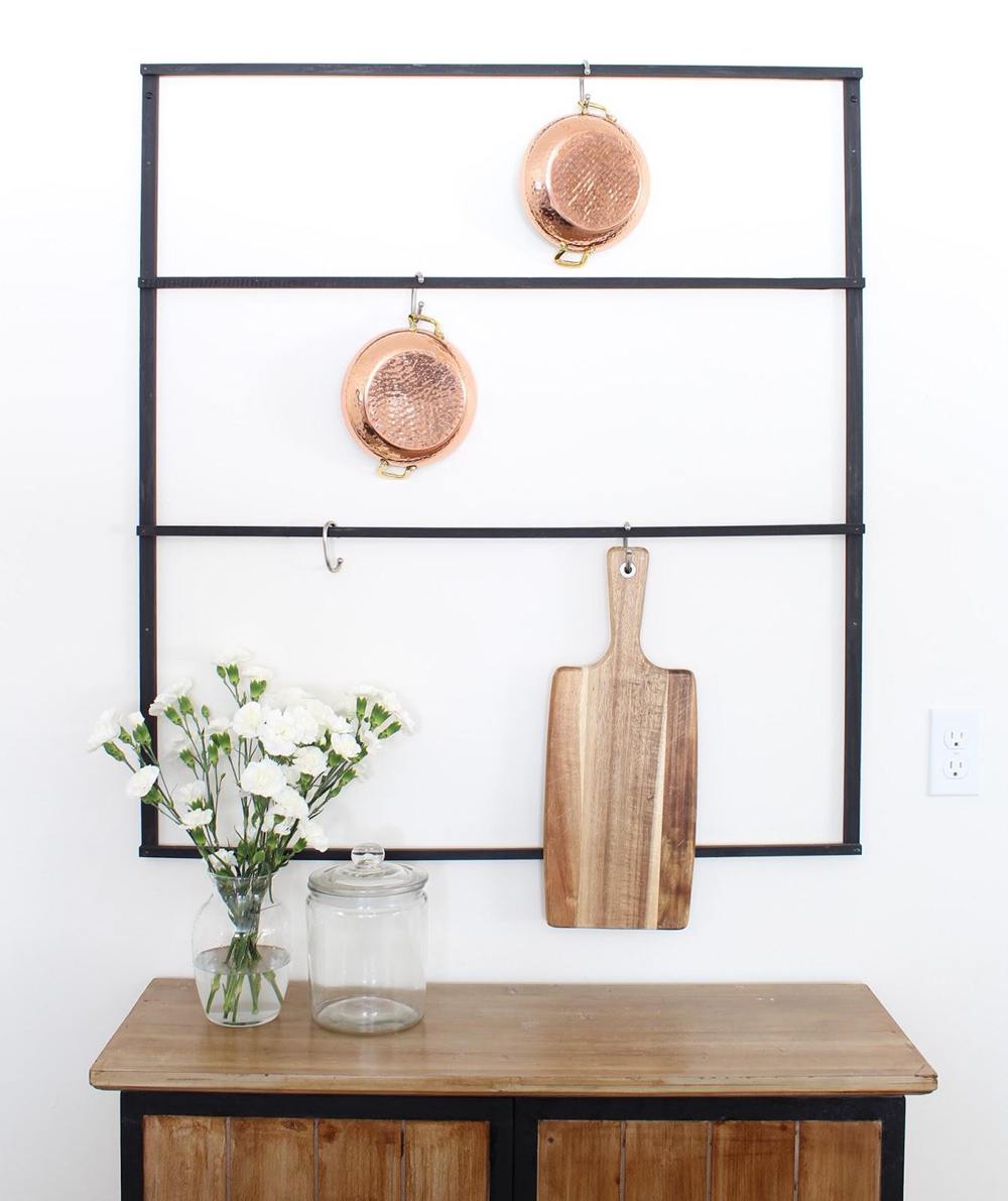 17. DIY Wall-Mounted Pot Rack