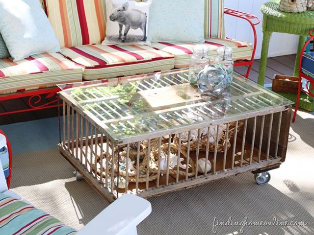 19. DIY Chicken Crate Coffee Table