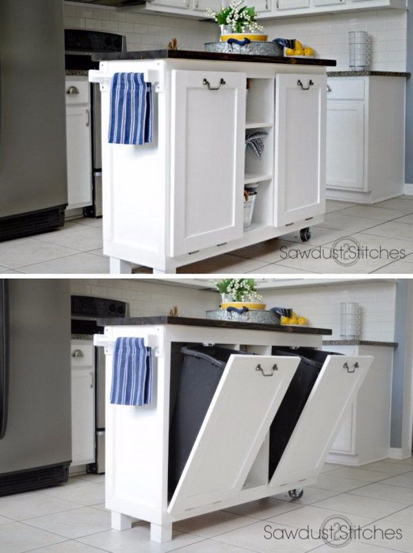 19. Kitchen Island Garbage Storage