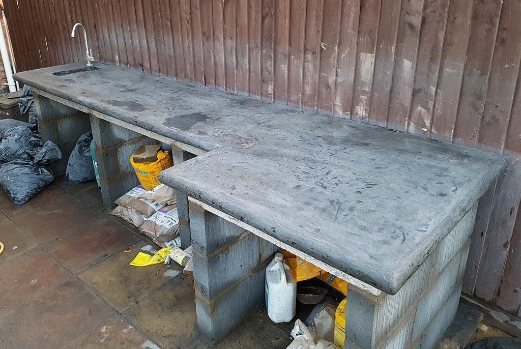 2. DIY Outdoor Kitchen With Concrete