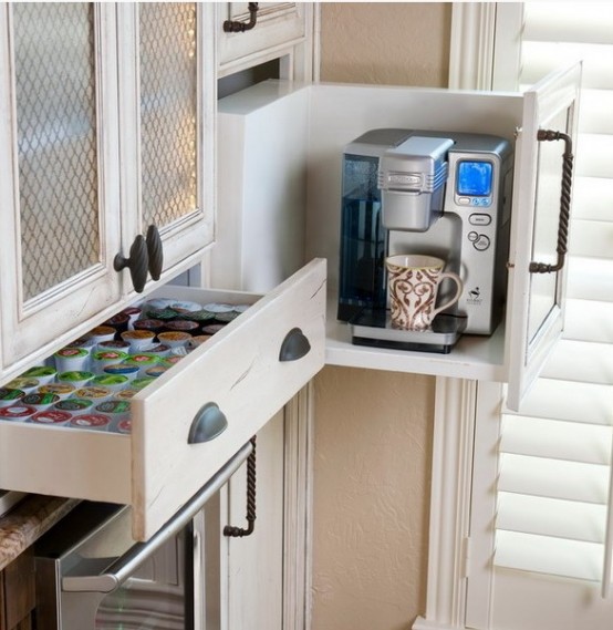 21. Pull Out Coffee Maker Storage Cabinet