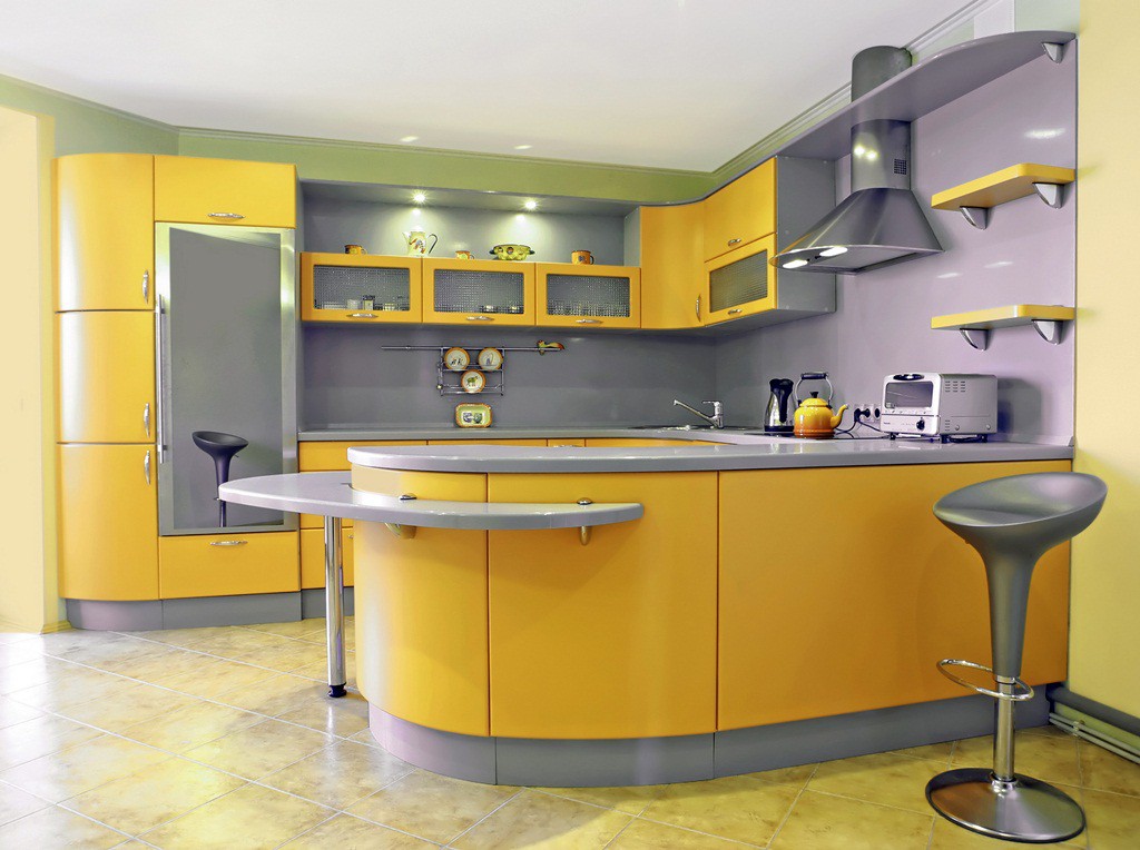 22. Modern Style Kitchen in Yellow