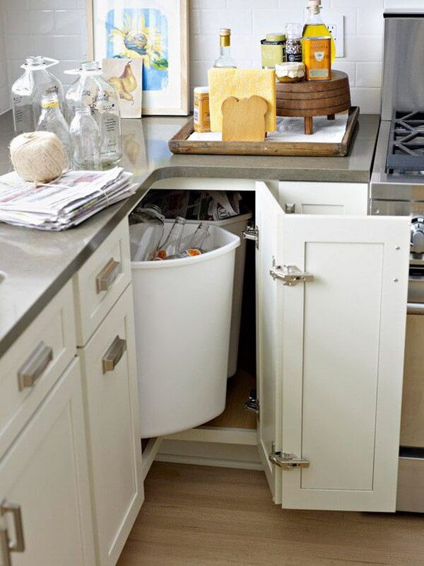 23. Kitchen Corner Storage Using A Bin