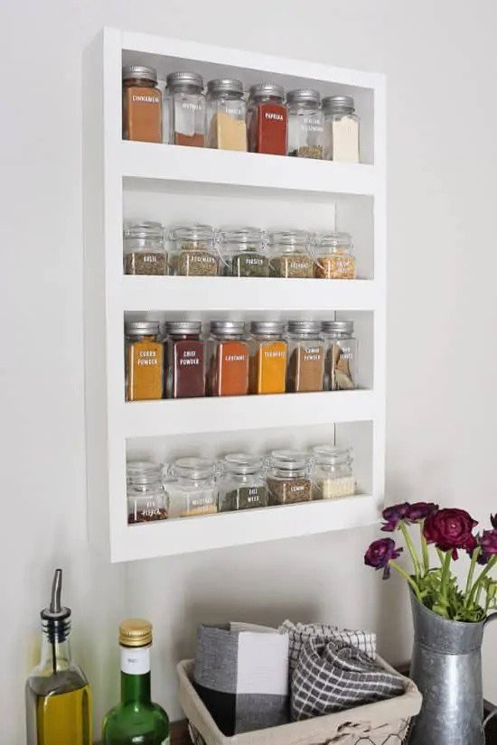 24. DIY modern Kitchen Spice Rack