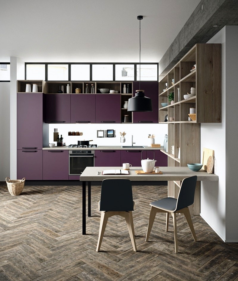9. Calm Purple Kitchen Decor