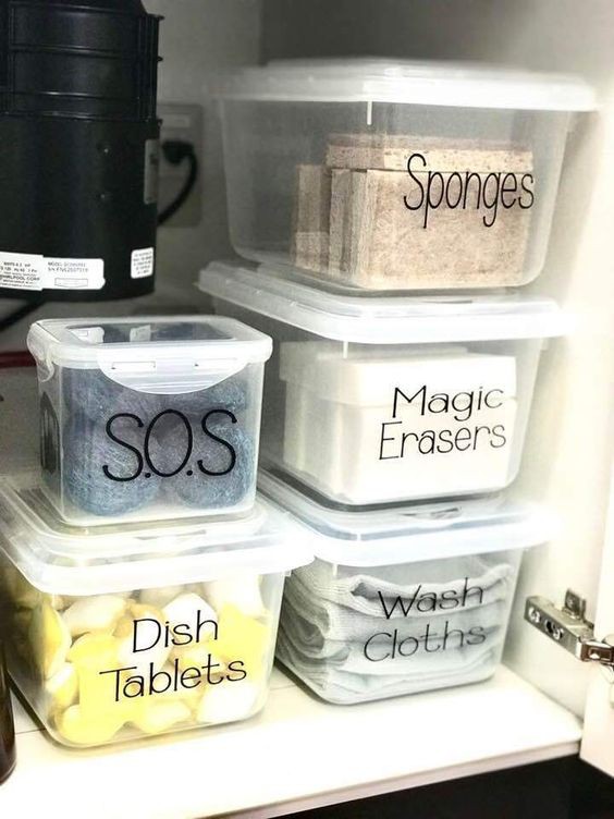 9. Labeled Storage Bins WIth Lids