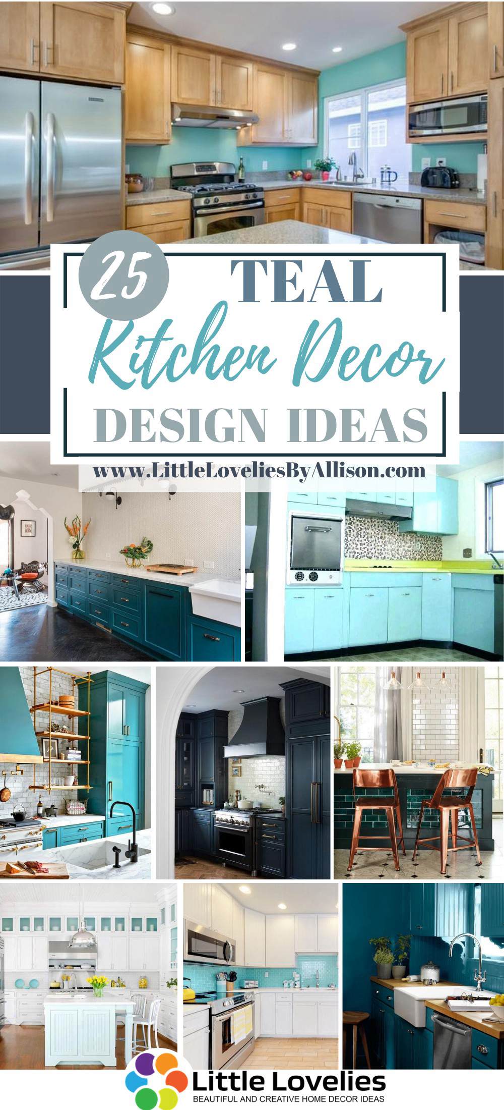 Dark Teal Kitchen Decor : Nice decorative details in vintage style