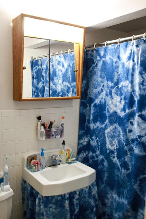 10. Dyed Homemade Shower Curtain DIY