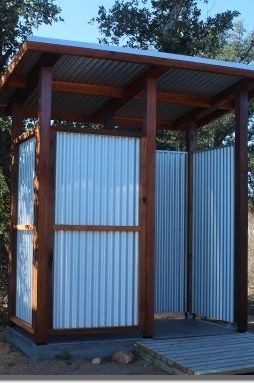 11. Corrugated Metal Outdoor Shower DIY