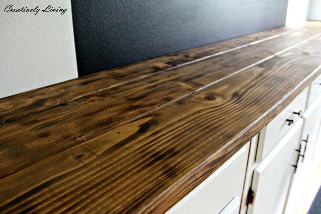 14. DIY Torched Wood Counter Under $50