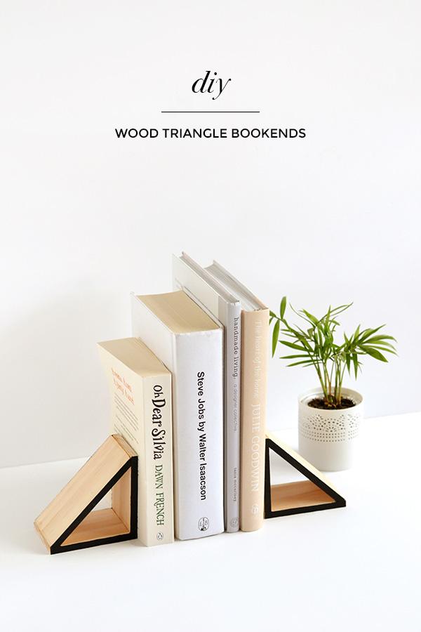 16. DIY Wood Triangle Bookends