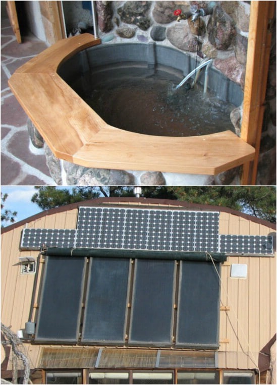 2. Solar Powered DIY Hot Tub