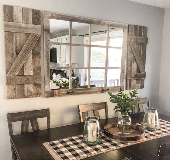 22. Rustic Window Wall Accent