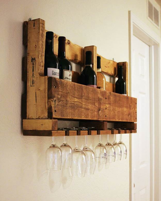 24. DIY Wine Glass Rack Pallet