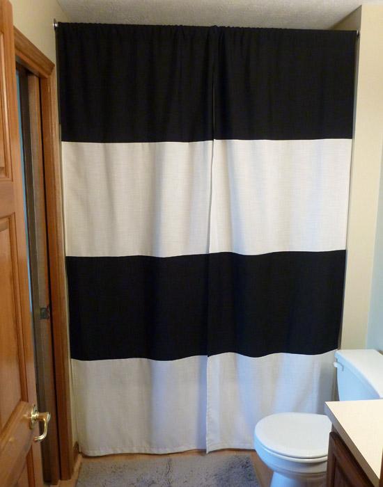 25. DIY Black And White Shower Curtain
