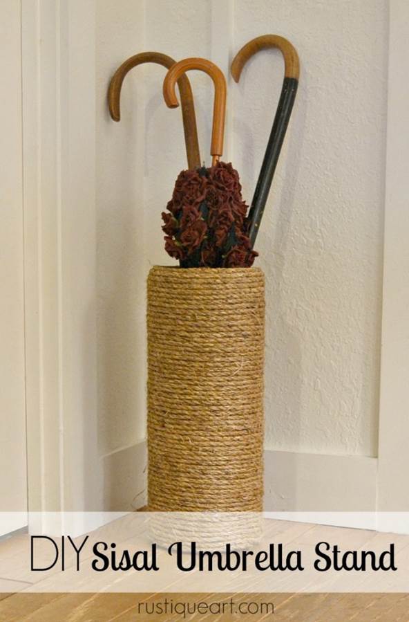 26. DIY Sisal Umbrella Stand