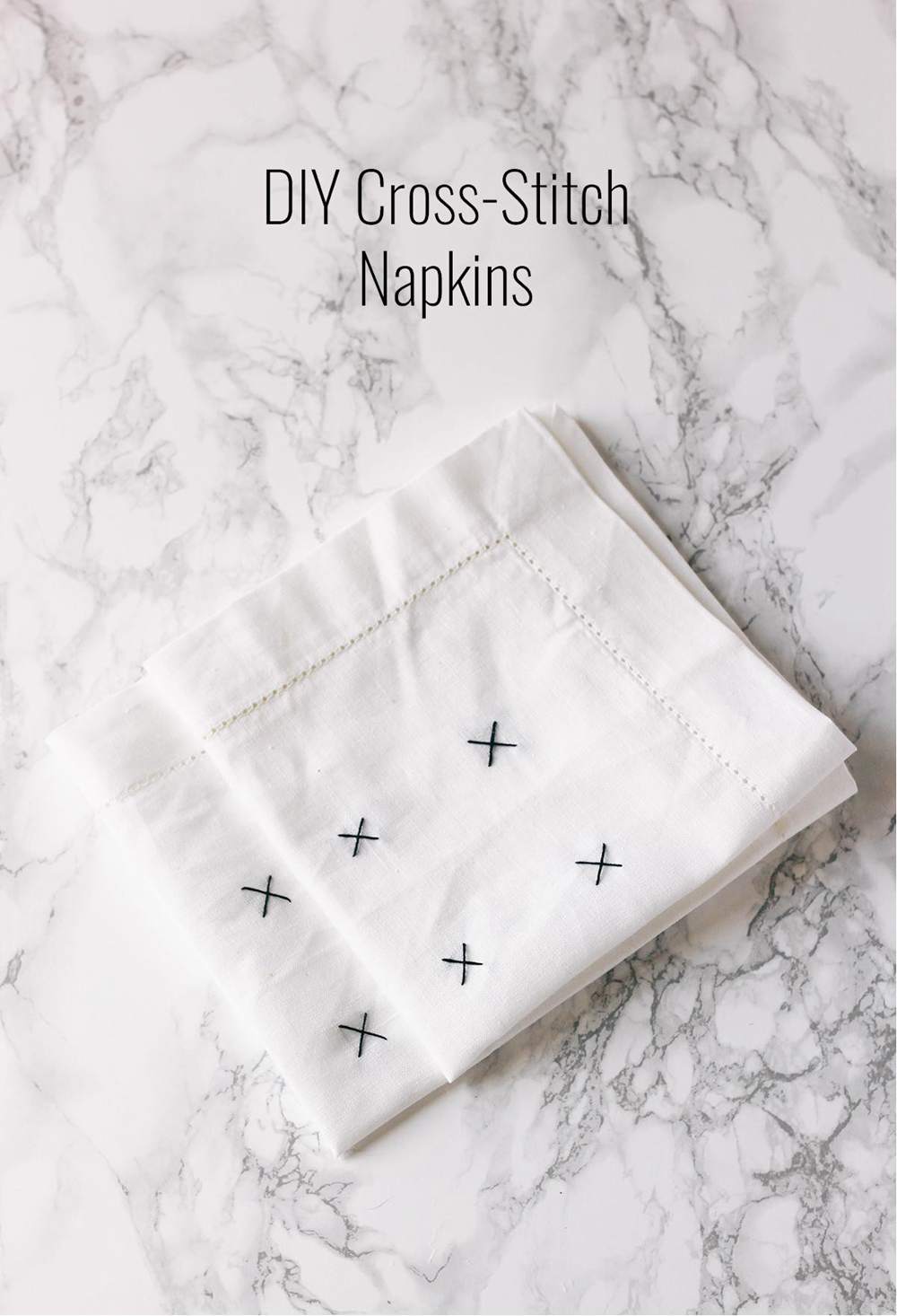 27. DIY Cross-Stitch Cloth Napkins