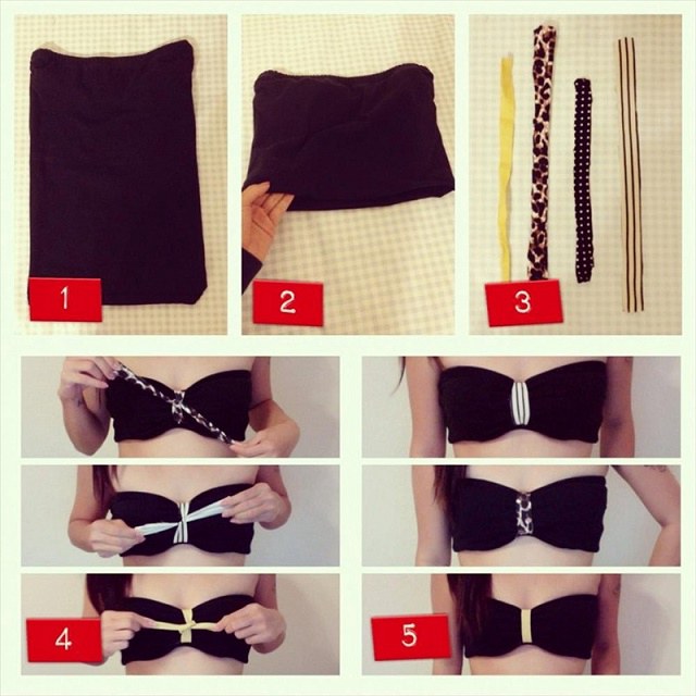 5. Center Tied Bandeau Top DIY